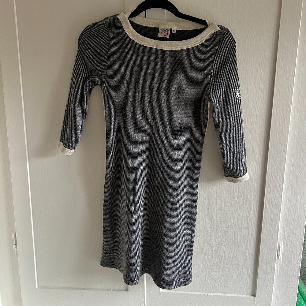 Roxy Grey Knit 3/4 Sleeve Mini Dress (Sz S)